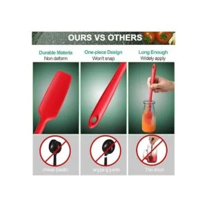 Espátula de silicona con mango largo 3 unidades espátula