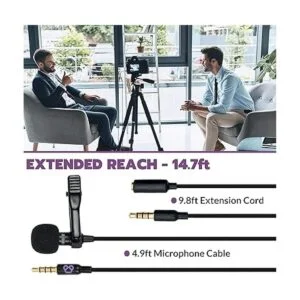 Purple Panda Kit de micrófono de solapa Lavalier de doble_3