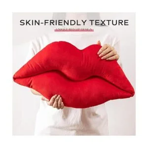 Ashler 3D Cojín de terciopelo suave diseño de labios con_4