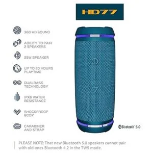 TREBLAB HD77 Azul Altavoz portátil Bluetooth de alta_2