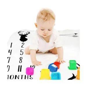 Manta mensual para bebé con diseño de hitos para niños