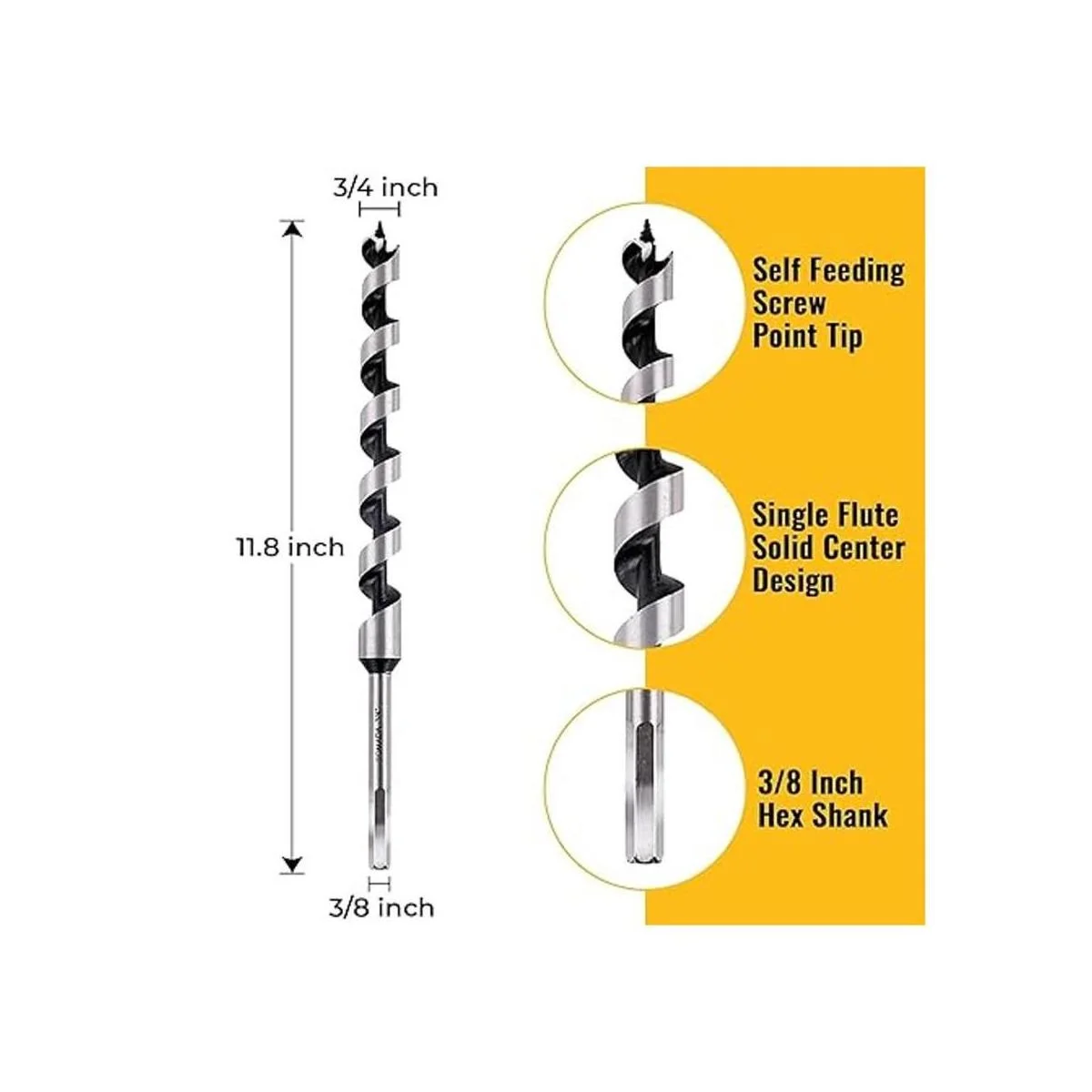 SOMADA Broca de taladro de 34 pulgadas x 12 pulgadas para_3