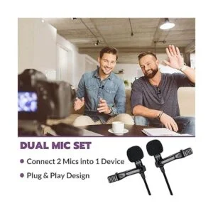 Purple Panda Kit de micrófono de solapa Lavalier de doble_2