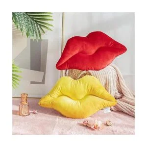 Ashler 3D Cojín de terciopelo suave diseño de labios con_6