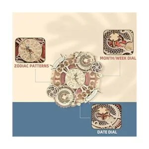 ROKR Rompecabezas de madera 3D para adultos kits de reloj_3