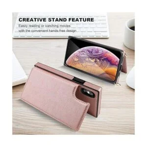 Bocasal Funda cruzada tipo cartera para iPhone Xs Max_4