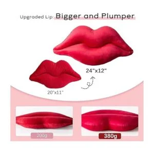 Ashler 3D Cojín de terciopelo suave diseño de labios con_2