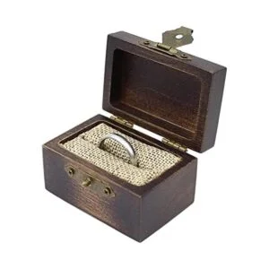 Caja de anillos de compromiso de madera rústica caja de_3