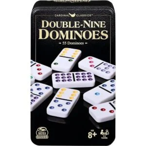 Juego de dominó Double Nine en lata de almacenamiento_1