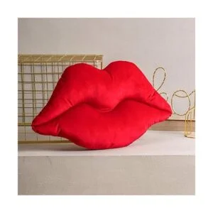 Ashler 3D Cojín de terciopelo suave diseño de labios con_5