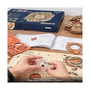 ROKR Rompecabezas de madera 3D para adultos kits de reloj_5
