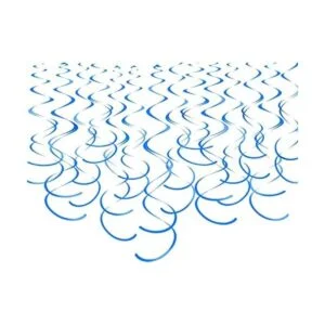 Decoraciones de remolinos colgantes azules de plástico_1