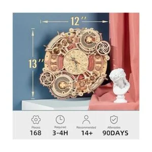 ROKR Rompecabezas de madera 3D para adultos kits de reloj_2