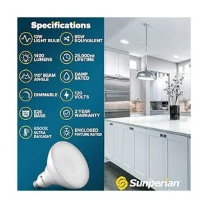 Sunperian Paquete de 6 bombillas LED BR40 13 W 85 W