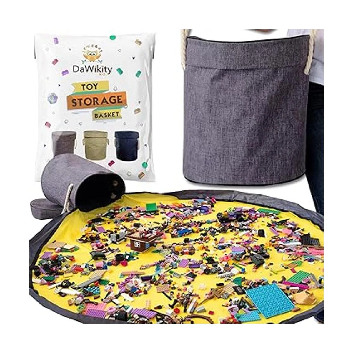 Cesta de almacenamiento de juguetes y tapete de juego_1