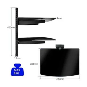 Suptek Soporte de altavoz estante flotante de vidrio para_4