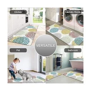 HEBE Juego de alfombras de cocina antifatiga 2 piezas