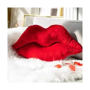 Ashler 3D Cojín de terciopelo suave diseño de labios con_1