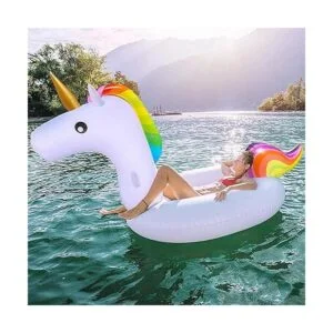 TURNMEON Flotador inflable de unicornio enorme para_6