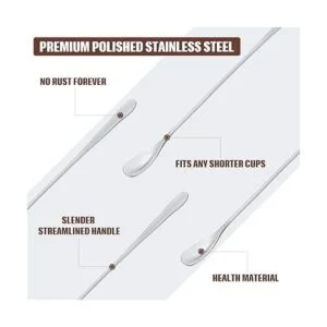 8 agitadores de café de acero inoxidable cucharas de