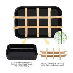 Fufengz Jabonera de madera de bambú para baño bar_3