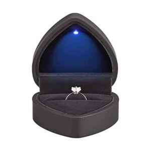Caja de regalo de anillo en forma de corazón con luz LED_1