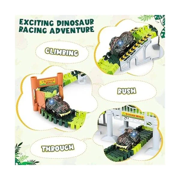 Pistas de dinosaurios 185 piezas crean una carrera_5