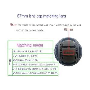 Tapa de lente de 2.638 in para Nikon 0.7095.512 in_3