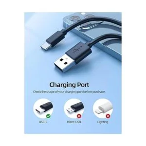 Cable de carga USB C de 5 pies apto para auriculares_2