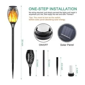 FITSAN Paquete de 16 mini luces solares de antorcha 12_2