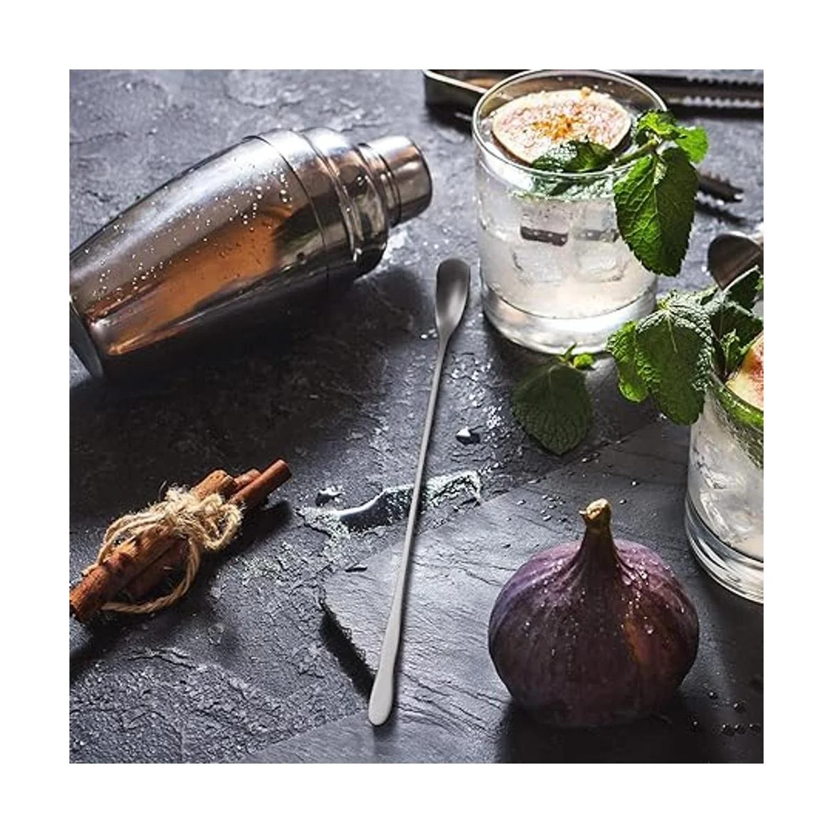 8 agitadores de café de acero inoxidable cucharas de