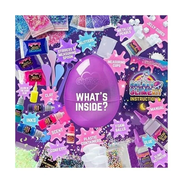 GirlZone Egg Surprise Kit de limo de galaxia para niñas_4
