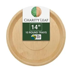 Charity Leaf Bandejas redondas desechables de hoja de_1