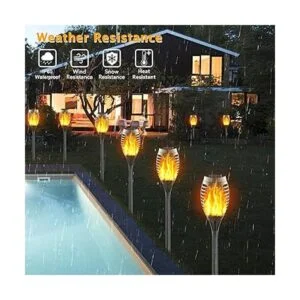 FITSAN Paquete de 16 mini luces solares de antorcha 12_4