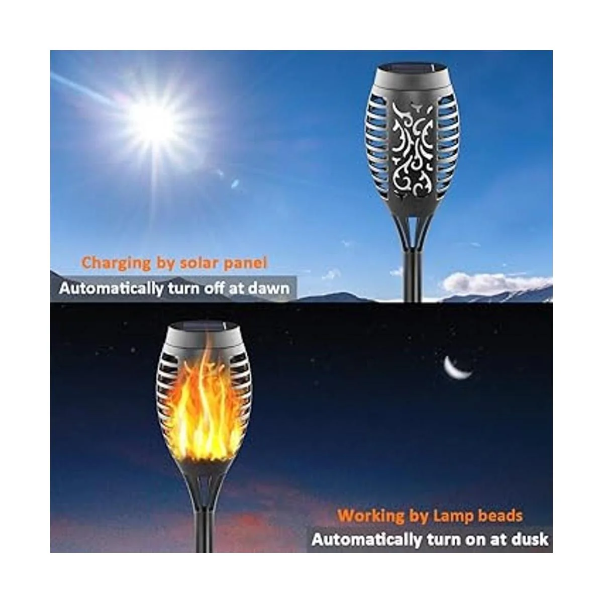 FITSAN Paquete de 16 mini luces solares de antorcha 12_3