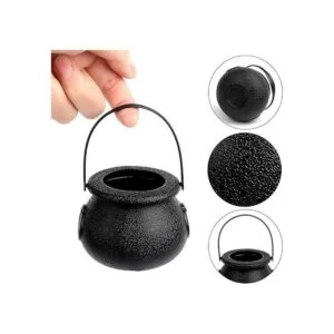 CCINEE Caldero negro con asa mini cubo de plástico para_3