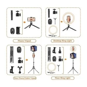 Anillo de luz para selfie de 12 pulgadas con soporte para_5