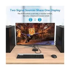 ABLEWE Conmutador KVM HDMI de 2 puertos interruptor USB_4