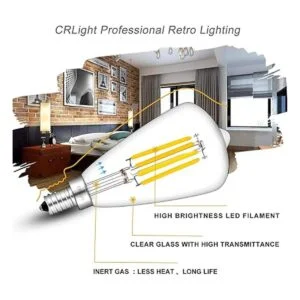 CRLight Bombilla LED Edison de 4 W equivalente a 45 W_2