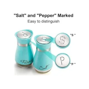 Tebery Juego de salero y pimentero 4 onzas color azul