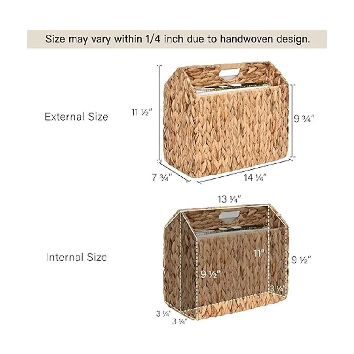 StorageWorks Soporte para revistas tejido a mano cesta de
