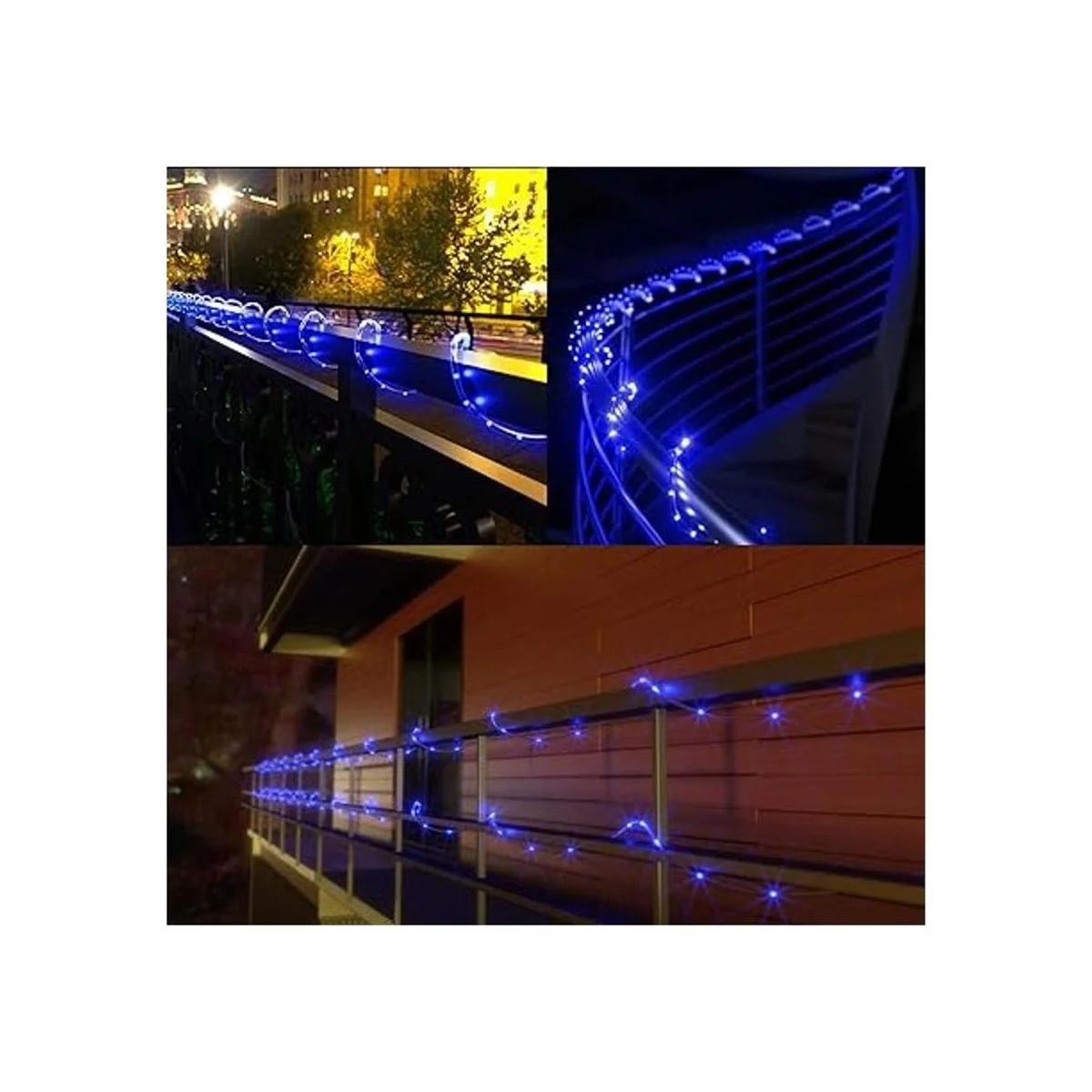 Cuerda de luces solares LED impermeables para exteriores_4