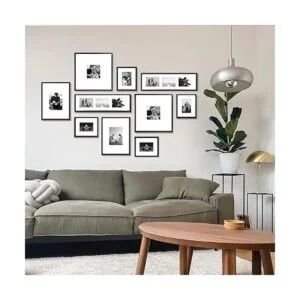 ArtbyHannah Juego de 10 marcos de pared grandes en blanco_2