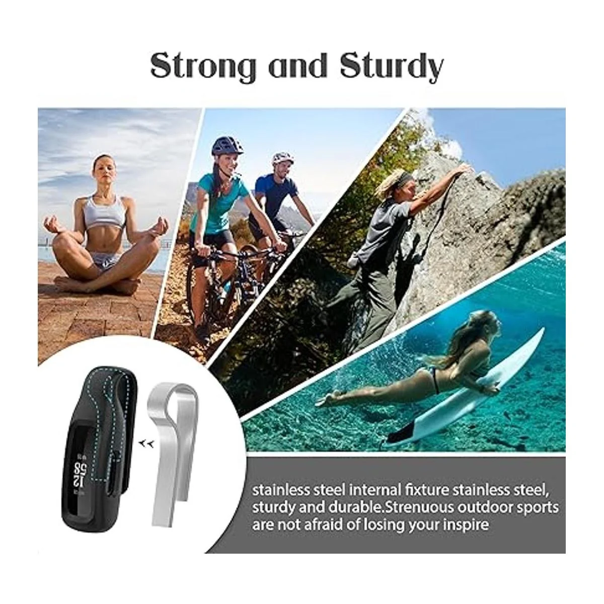 HSWAI Paquete de 3 clips de repuesto para Fitbit Inspire_3