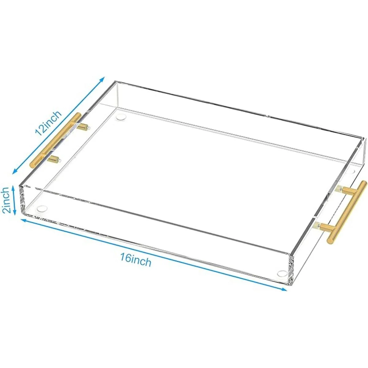 HIIMIEI Bandeja acrílica para servir de 12 x 16 pulgadas