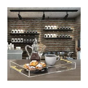 HIIMIEI Bandeja acrílica para servir de 12 x 16 pulgadas