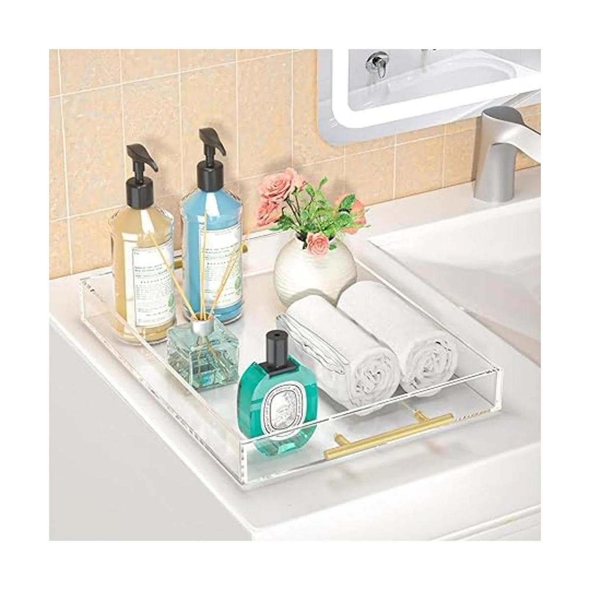 HIIMIEI Bandeja acrílica para servir de 12 x 16 pulgadas