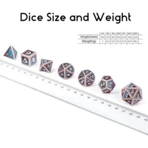 DNDND Juego de dados de metal 7 piezas diseño de dragón_4