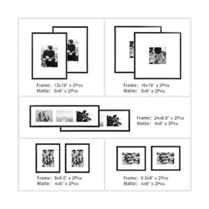 ArtbyHannah Juego de 10 marcos de pared grandes en blanco_5