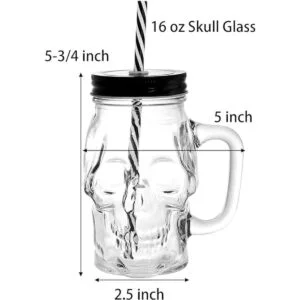 TOPZEA Paquete de 6 tarros de vidrio Mason con asa tazas